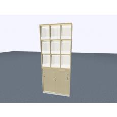 Klappenschrank - 12 Fächer - 2-teil.