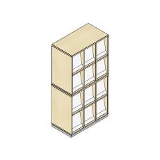 Klappenschrank - 12 Fächer - 2-teil.
