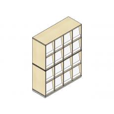 Klappenschrank - 16 Fächer - 2-teil.