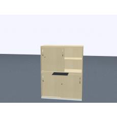 Schiebetürenschrank - 4 OH - 2-teil.